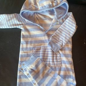 Flannel footless onesie with hood